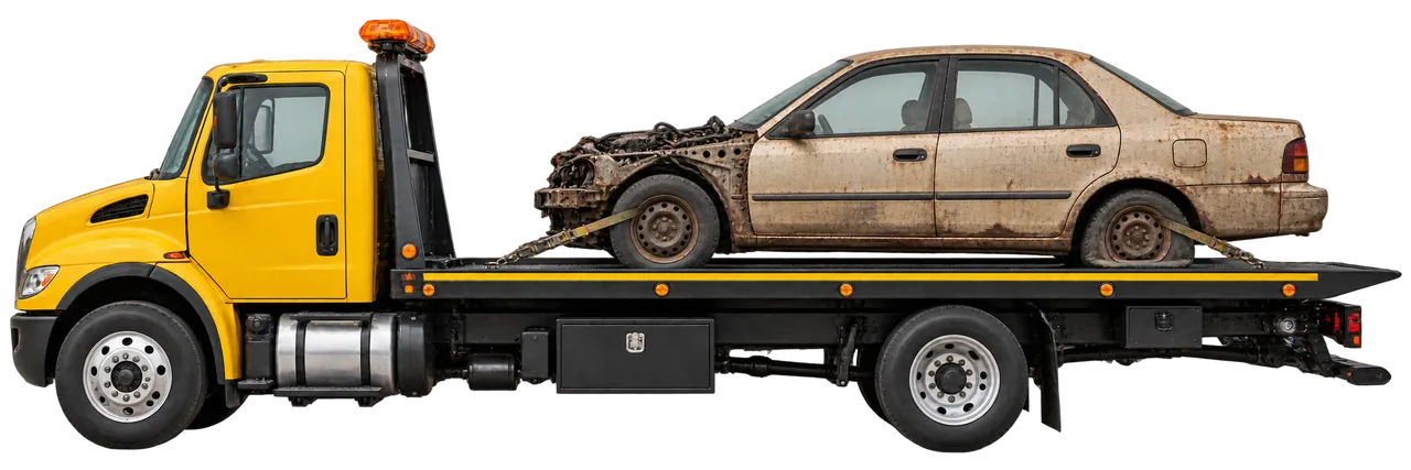 Junk car being collected